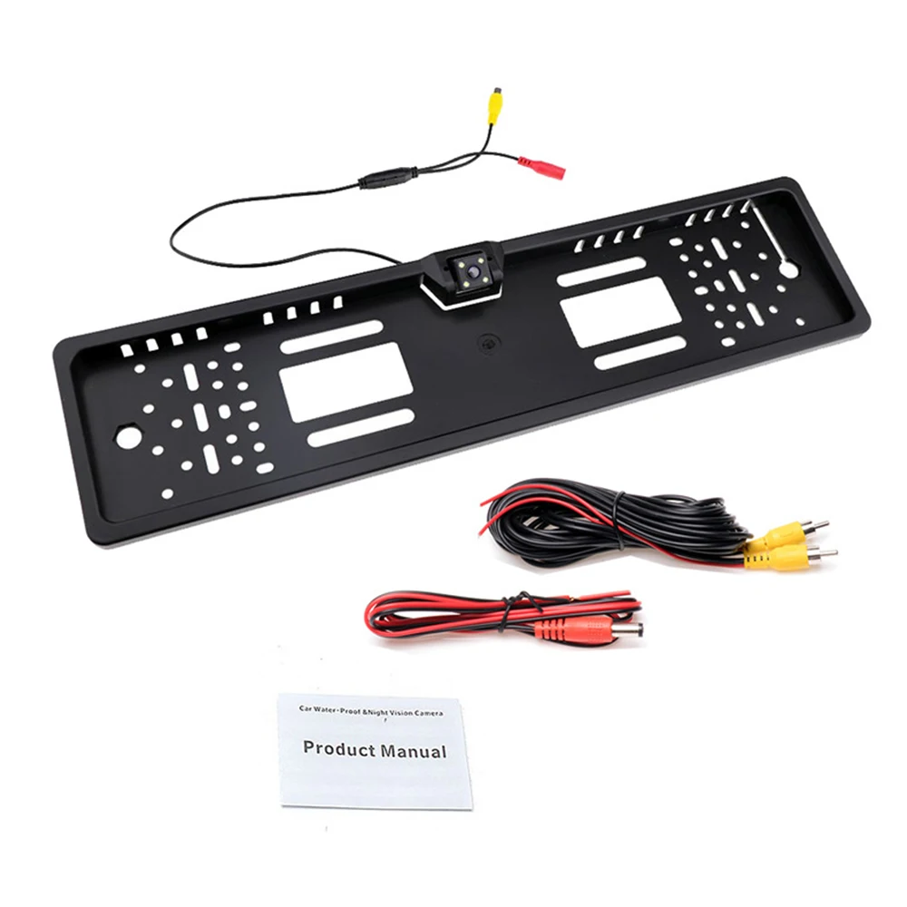 Auto Waterproof EU/Europe Car License Plate Frame HD Night Vision Car Rear View Camera Reverse Backup Night Vision IR/LED Camera