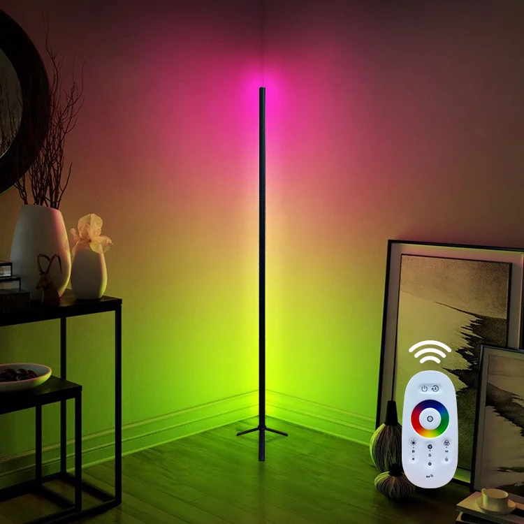 LED RGB Corner Floor Lamp Color Changing Lamp Hotel Room Bedside Designed Adjustable Floor Lamp