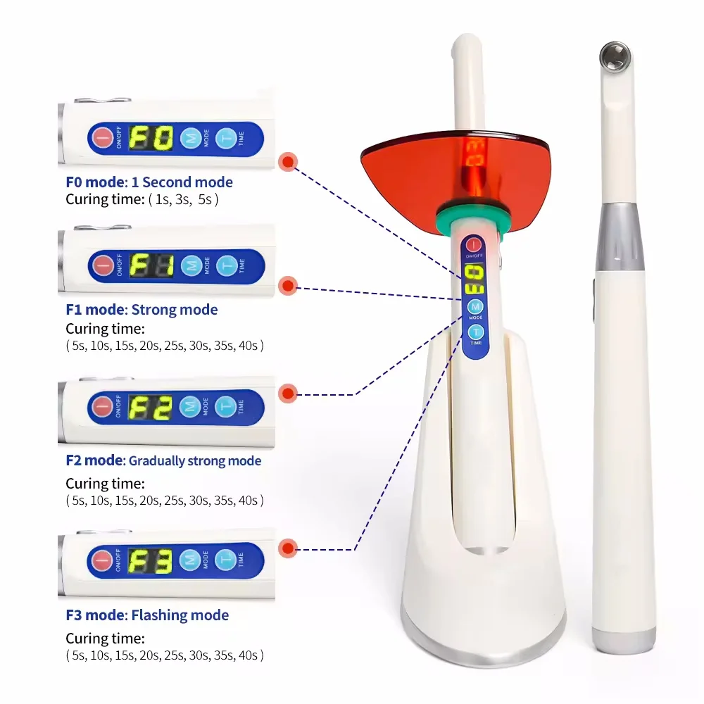 One Second Led Light Cure Constant Light Wireless Dental Led Curing With 4 Models Full Ramping Pulse Function For Dentistry
