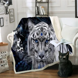 BSCI CVS Warm Fluffy Horse Animal Sherpa flannel 2 Ply Blanket Decorative custom print double layer sublimation Throw blanket