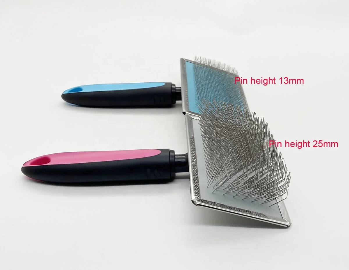 
Сверхдлинная плоская щетка для слайкера для собак, большая щетка для слайкера с длинными, плотные заколки для густых волос 