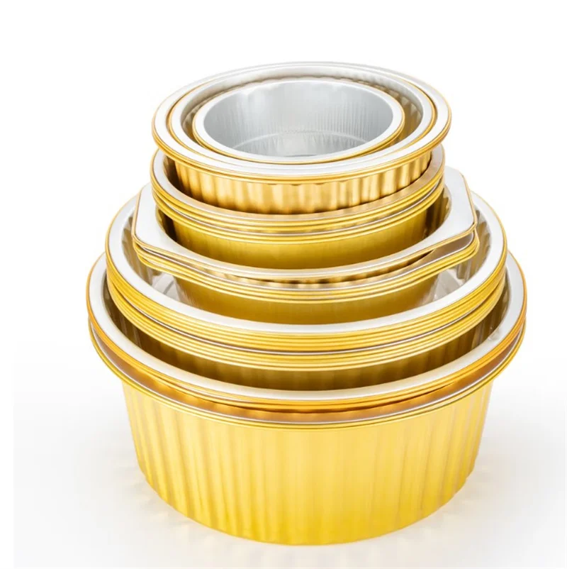 9 Inch Aluminio Descartables Round Aluminum Disposable Aluminium Foil Container Pie Plate Baking Pans With Lids