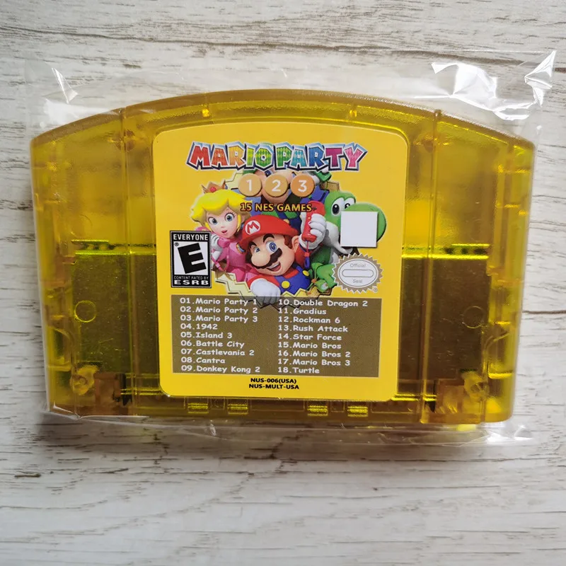 USA Version NTSC Super 18 in 1 64 Mario Party 1 2 3 or Super Mario 64 Hack Sapphire Missing For Nintendo 64 N64 Game Cartridge