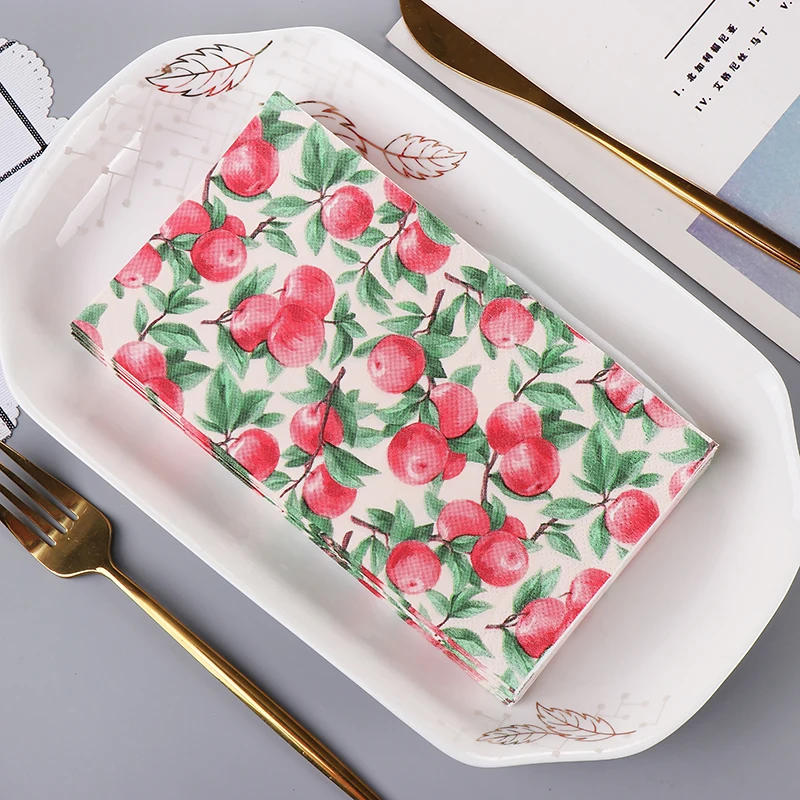 Custom Wholesale Rectangular Cute Restaurant Paper Napkins Decorative Disposable