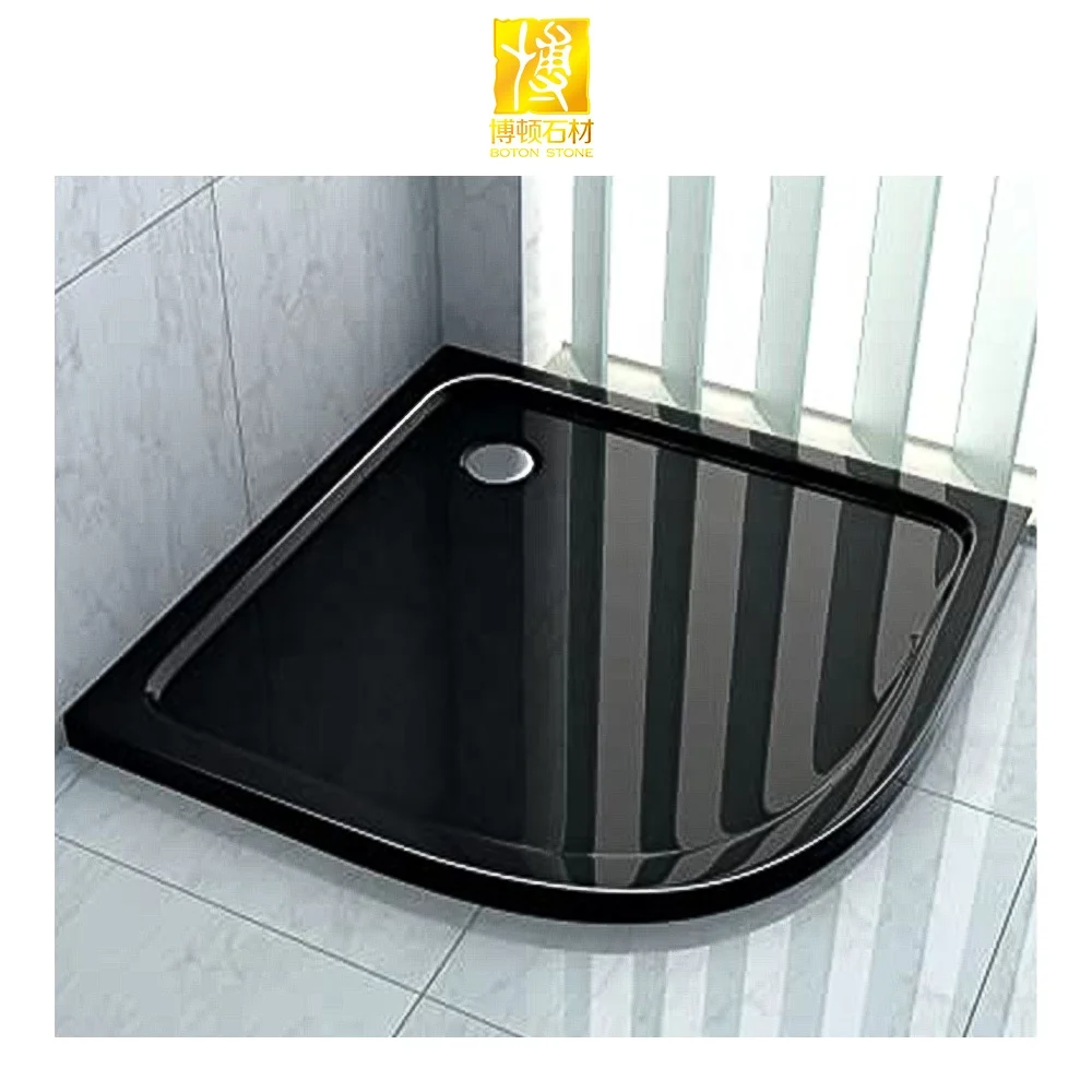 BOTON STONE Black Shower Base Seawin Bathroom Composite Shower Tray Solid Surface Shower Pan Base (1600334615831)