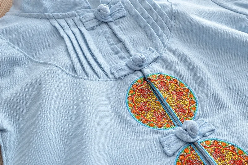 
Wholesale cotton Tang suit for kids short sleeve 2 piece set for prom dress 