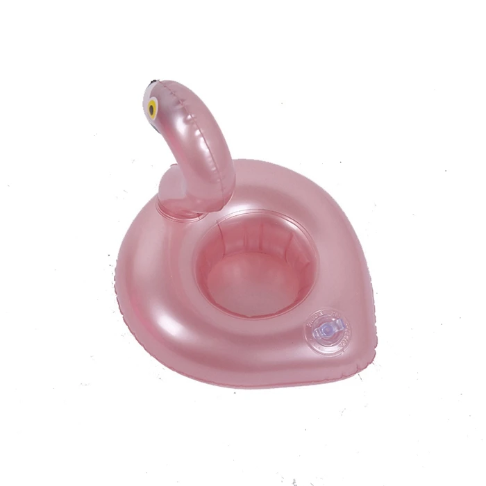Hot Sale Soporte De Bebida Inflable Para Piscina Rose Gold Swan Cup Holder