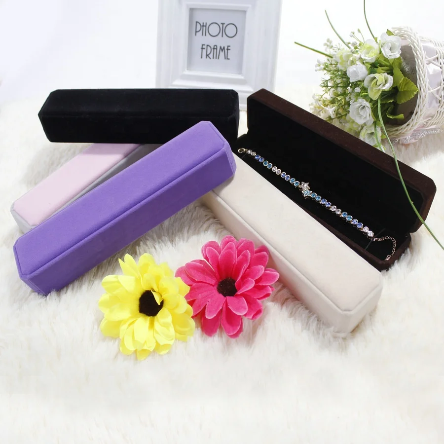 Plastic Classic Red Jewellery Gift Box Bracelet Hand Chain Storage Box Velvet Necklace Long Chain Small Box
