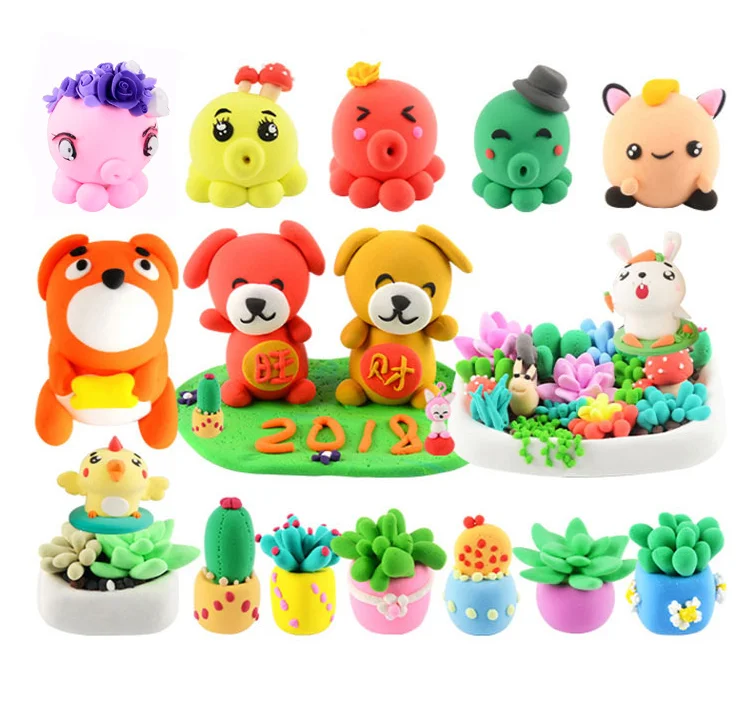 
2019 factory 24 color Non-toxic children educational diy toys super light air dry clay 