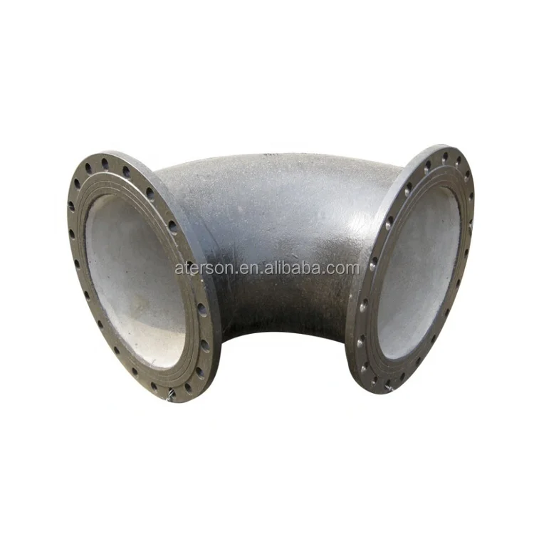 ISO2531 Ductile Cast Iron Double Elbow Di Flange 90 Degree Bend Pipe Fitting with Cement Mortar Lining Black Bittumen Painting