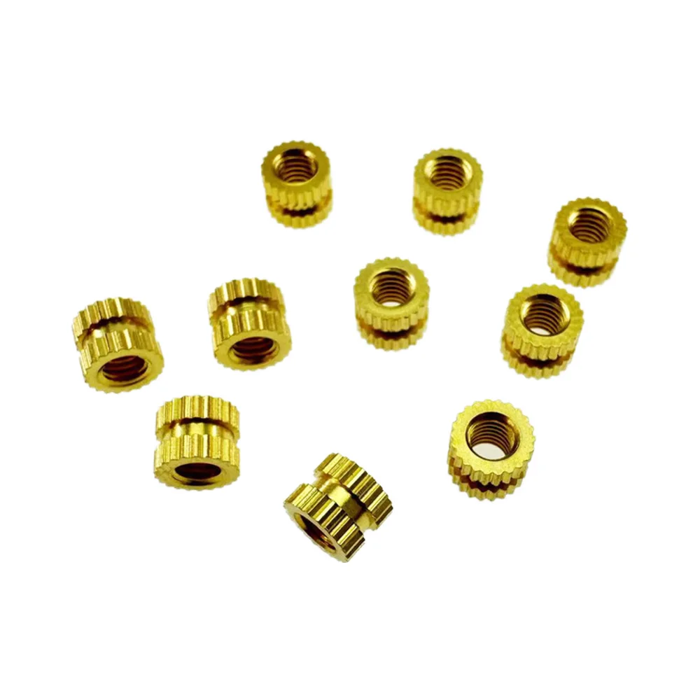 M3 Brass Straight Nut with Knurled Inserts for Plastic and Brass Connectors Connector Accessories