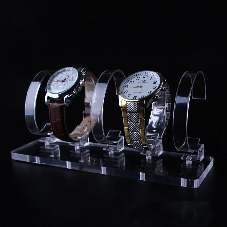 Premium Decorative Desktop Clear Acrylic Watch Shop Display Stand Jewelry Wristwatch Case Showcase Watch Display Bracelet Holder