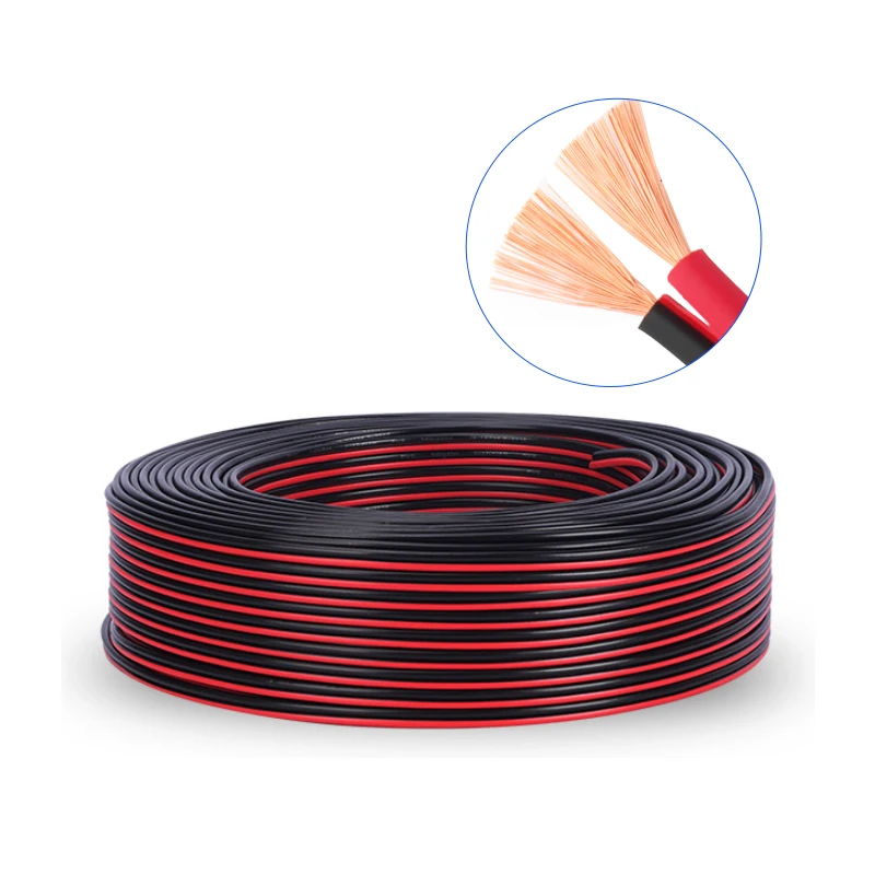 UL2468 18AWG 20 22 24 26 28 AWG 2p Audio Speaker Wire PVC Tinned Copper Flexible Flat Wire