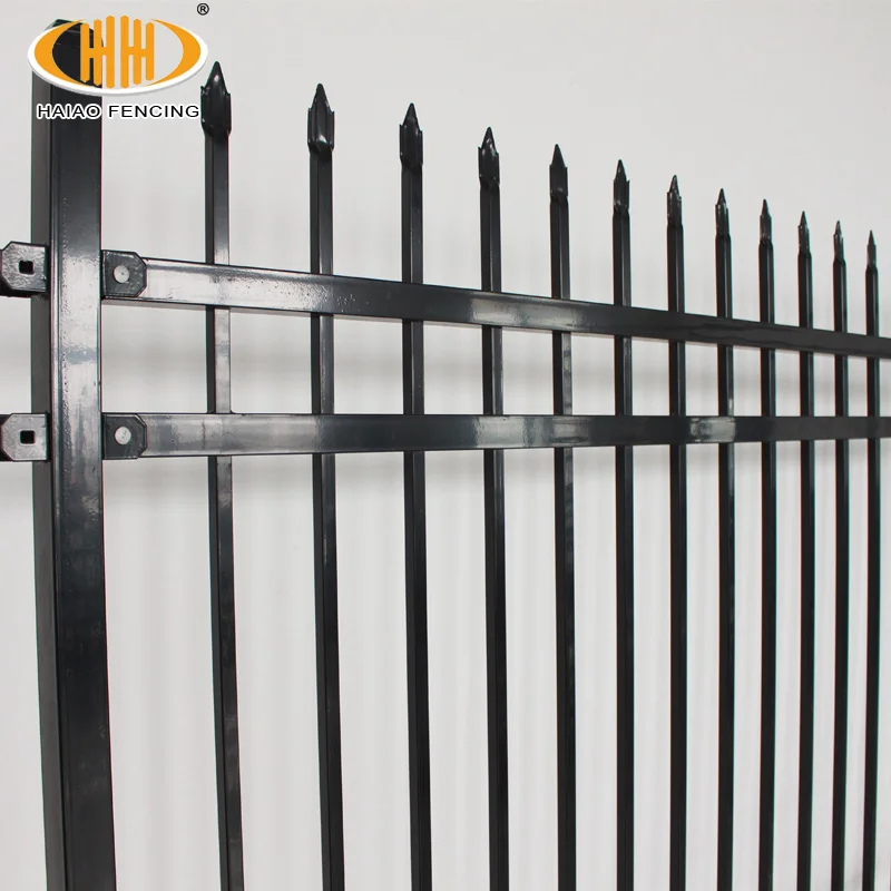cheap iron fence philippines wrought prefabricated long lasting powder coating tubular steel fence in pieces