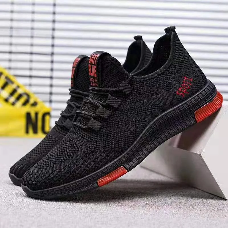 new fashion breathable mesh upper material soft elastic band sport shoes casual cool men shoes and running sneakers