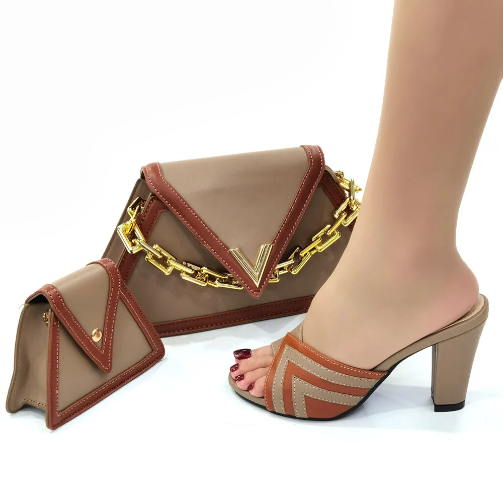 Sinya Wedding Design  Italian Shoes And Bag Set High Quality Nice Beautiful Shoes Matching Bag PU Material Shoes bag