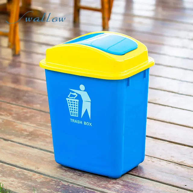 Buy Plastic Dustbin / Garbage Bin swing with Lid - Multi Colour Online at Best Price - Swallow