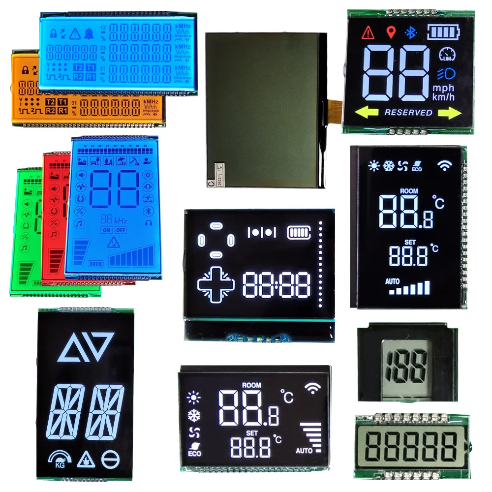 27 years lcd manufacturer factory monochrome seven segment custom temperature controller thermostat lcd segment display