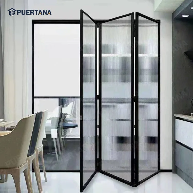 Contemporary Room Dividers Indoor Folding Glass Wall Internal Interior Glass Doors Aluminium Bifold Door