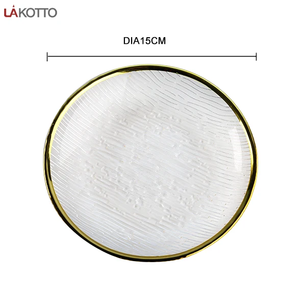 factory cheap price customized luxury dinner charger gold rim wedding glass plate