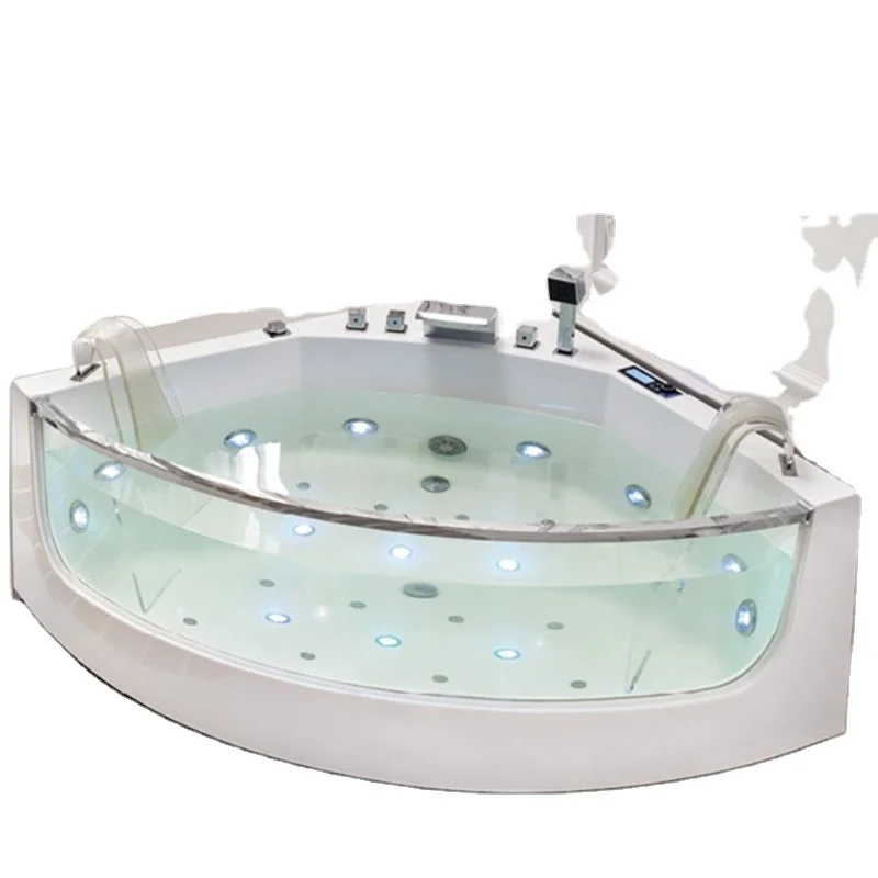 Indoor Bathroom Equipment Corner Massage Jets Whirlpool Bathtub Price