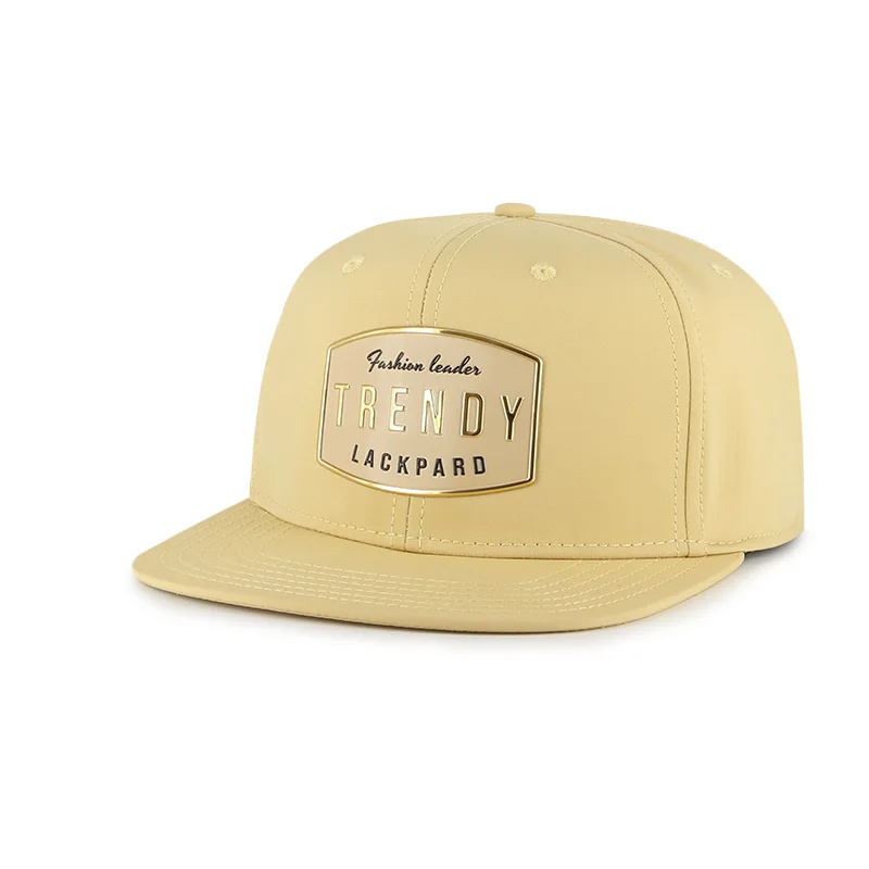 Hip-hop Flat peak Snapback cap with huge front TPU logo