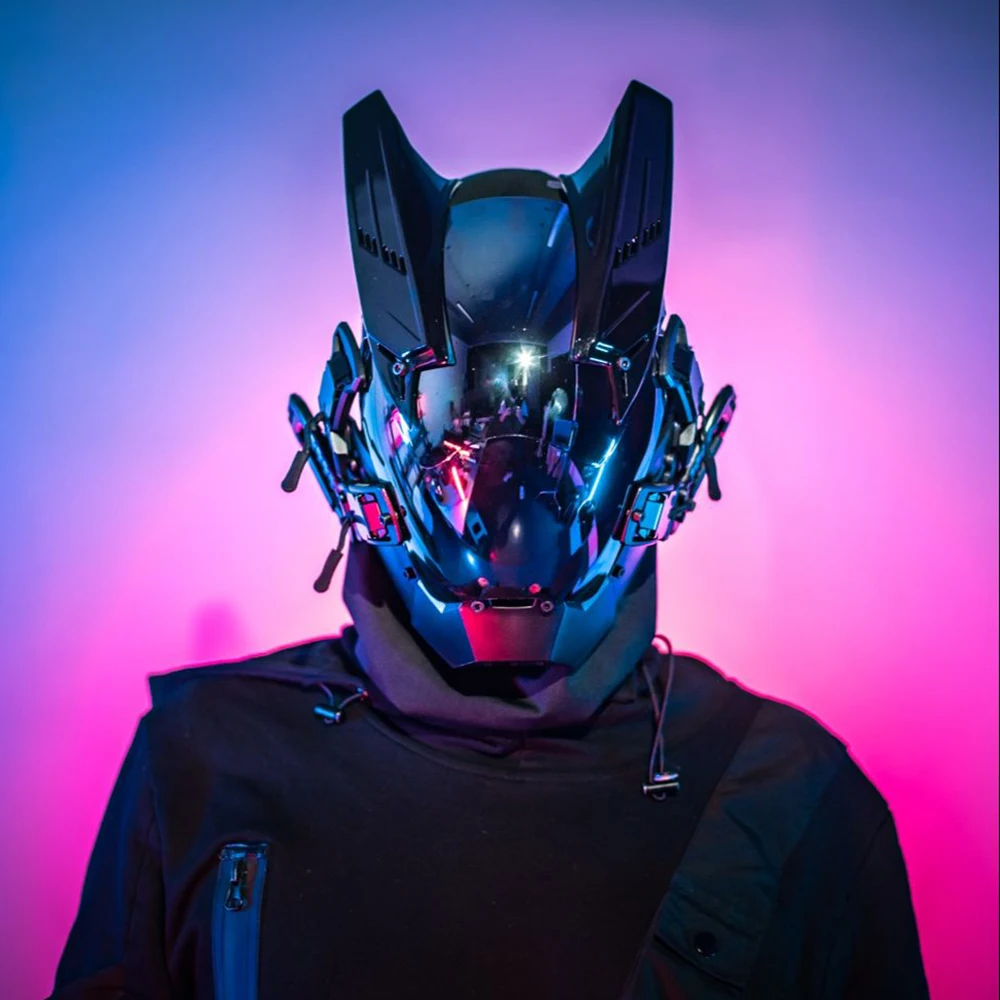 CYBER13 Glowing cyberpunk MASK transformed into role-playing Halloween masks futuristic jumping cool led mask