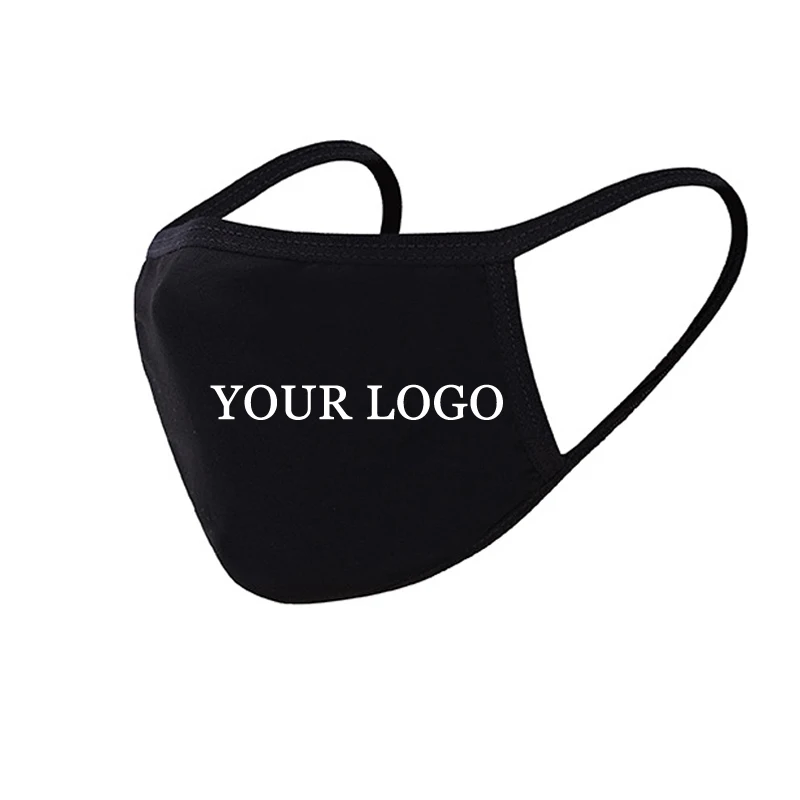 Wholesale Super Quality Fashion Custom Black Cotton Fabric Mask Washable Reusable Facemask Party Mask