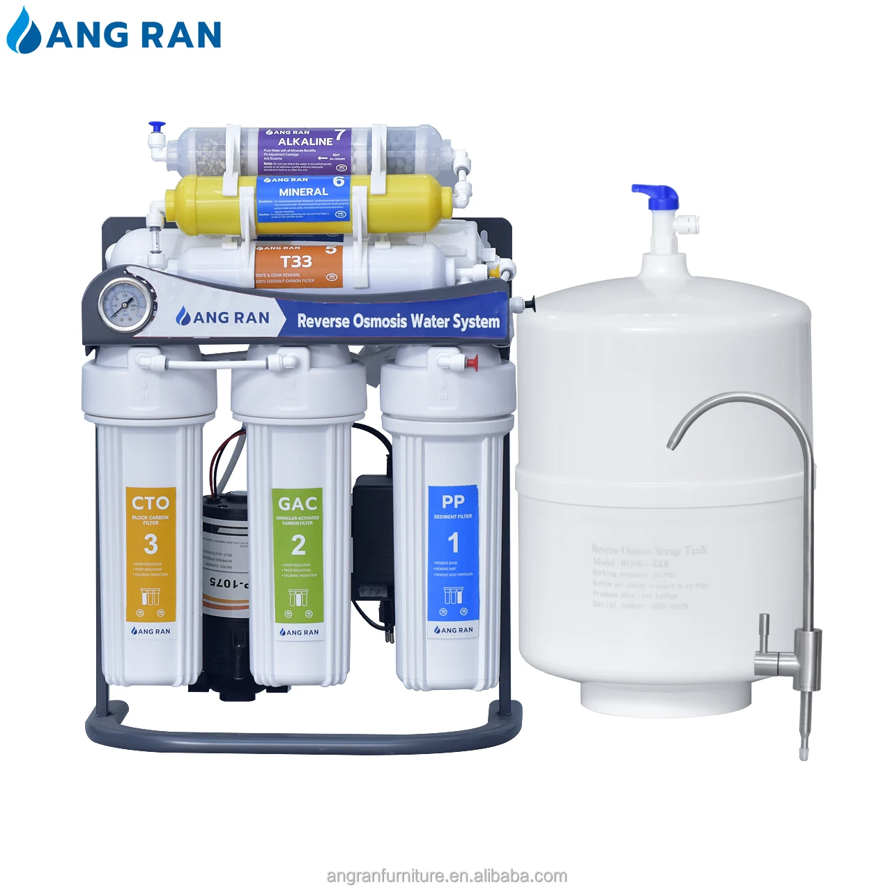 Taiwan model ro stand 200 gpd 7 stage water filtration system