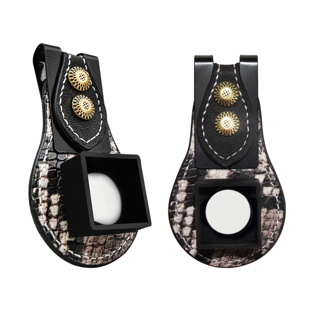 Hot Sale Black Leather Metal Square Shape With Leather Clip Pool Billiards Cue Chalk Holders Hor Predator Chalks Case