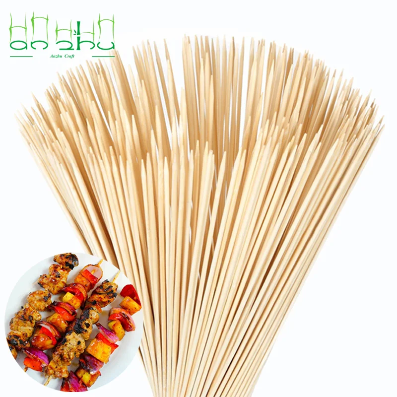 Bamboo skewers 100% pure environmentally friendly disposable round bamboo barbecue flat skewers