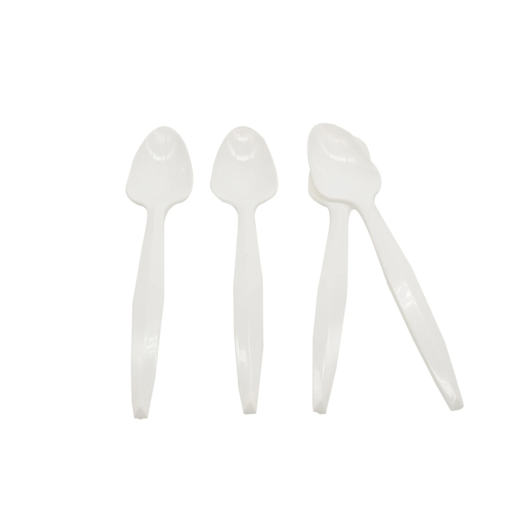 100% Compostable Spoons Heavyweight Disposable Clear Plastic Ice Cream Spoons Plastic Soup Spoons