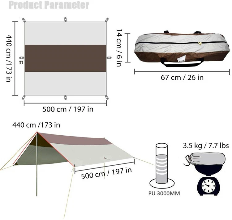 Уличная палатка Geertop для кемпинга, с дождем, гамаком, брезентом, Пляжное солнцезащитное укрытие