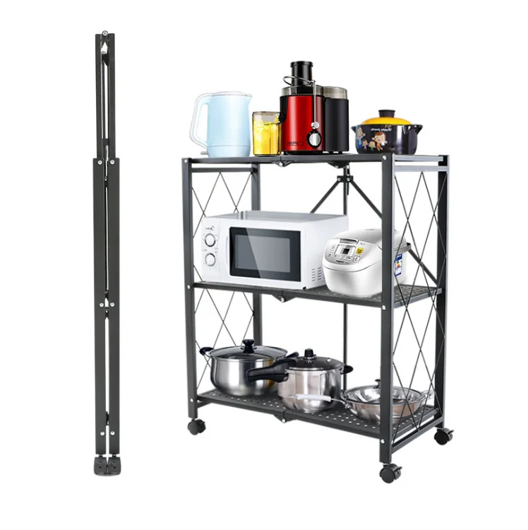 Shelves with excellent bearing capacity Shelves for storing food processors and blenders metal rack kitchen shelf foldable