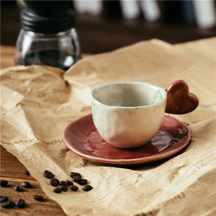 Nordic Customized Turkish Cup Ceramic Tea Coffee Cup and Saucer For Home Cafe Gift