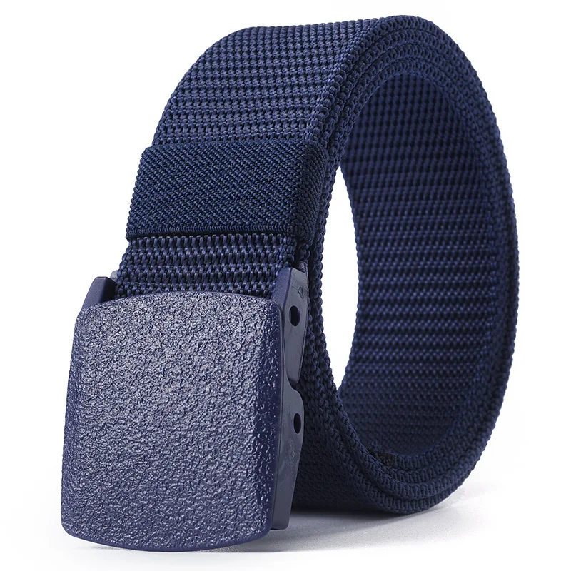 Factory Wholesale High Quality Plastic Buckle 3.8cm Canvas Custom logo Men Fabric Belt