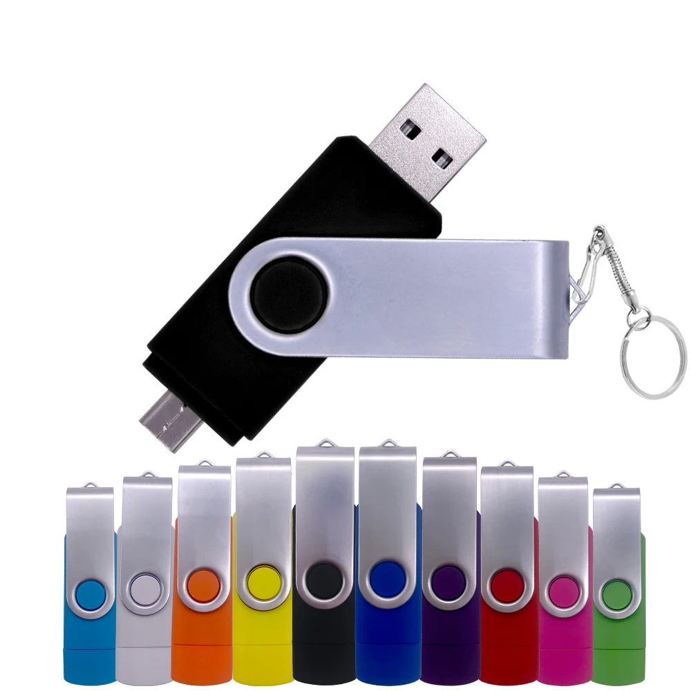 Rotatable Smart OTG USB Flash Drive 2.0 64G 32G 16G 8G 4G Pen Drive Thumb Drives Memory Stick Pendrive Android OTG USB Key