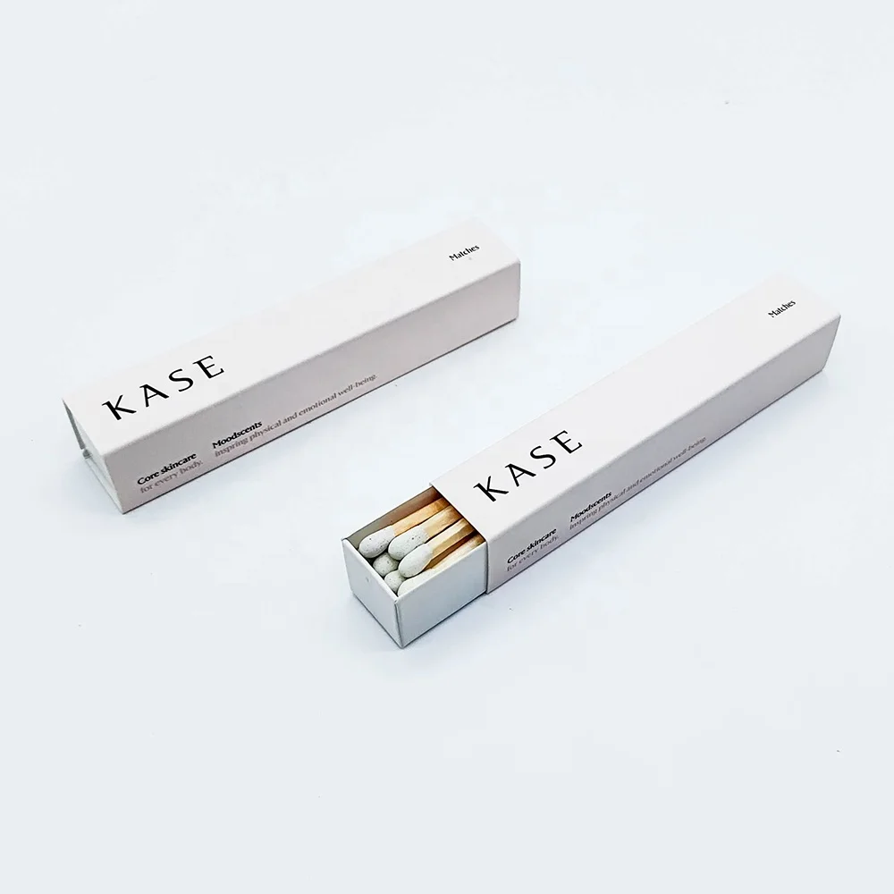 Custom Printed Wooden Match Box Colorful Head Long Paper Tube Book Matches for Hotels Safe Advertising Usage with Sticks Candles