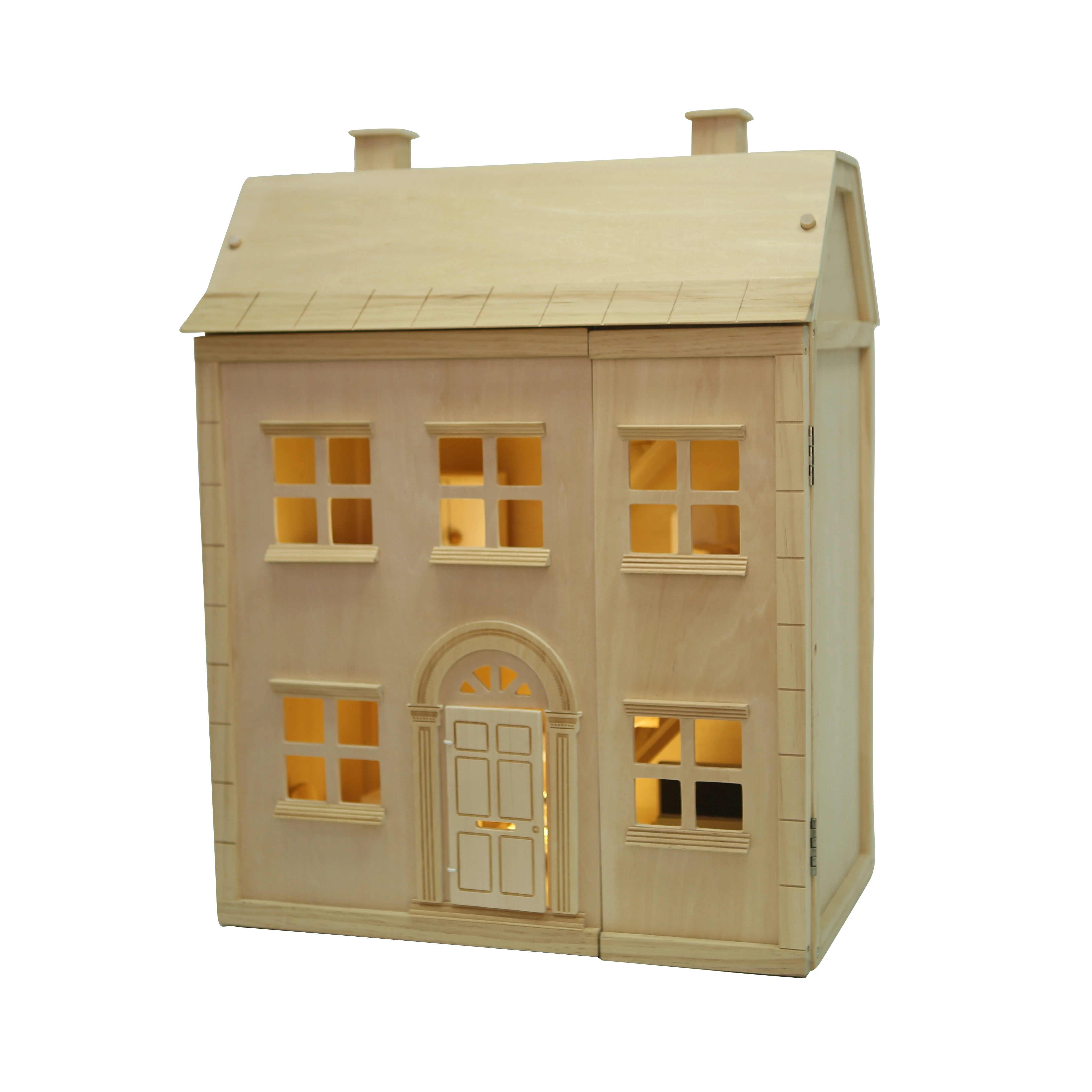 Montessori Toys Natural Wooden foldable Doll House for Toddler Dollhouse Toys