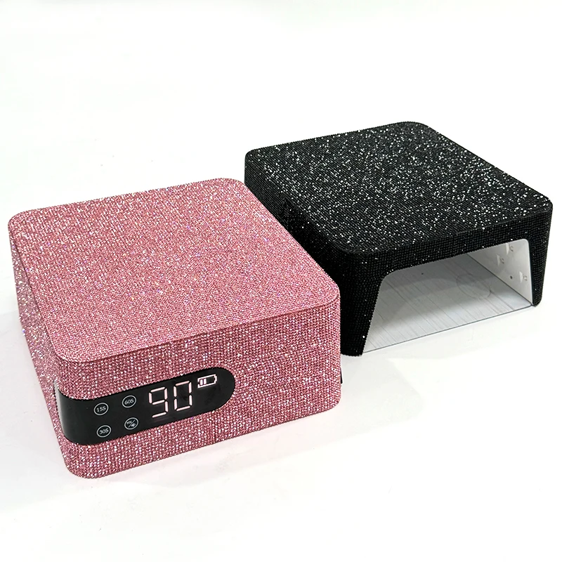 Besung 48W Professional Colored Diamond Black Led Light Cordless Curing Gel Machine Rechargeable UV Led Nails Lamp