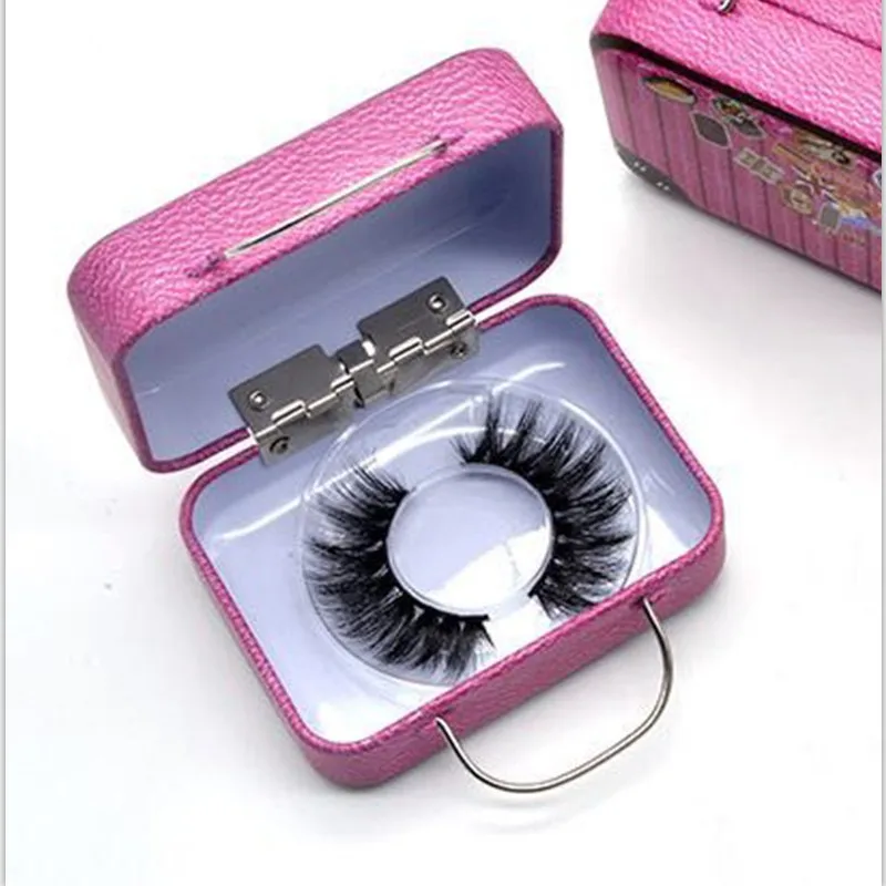 3d/5d/6d mink lashes mini suitcase packaging box luxury box packaging for eye lashes  in chain bag eyelash box