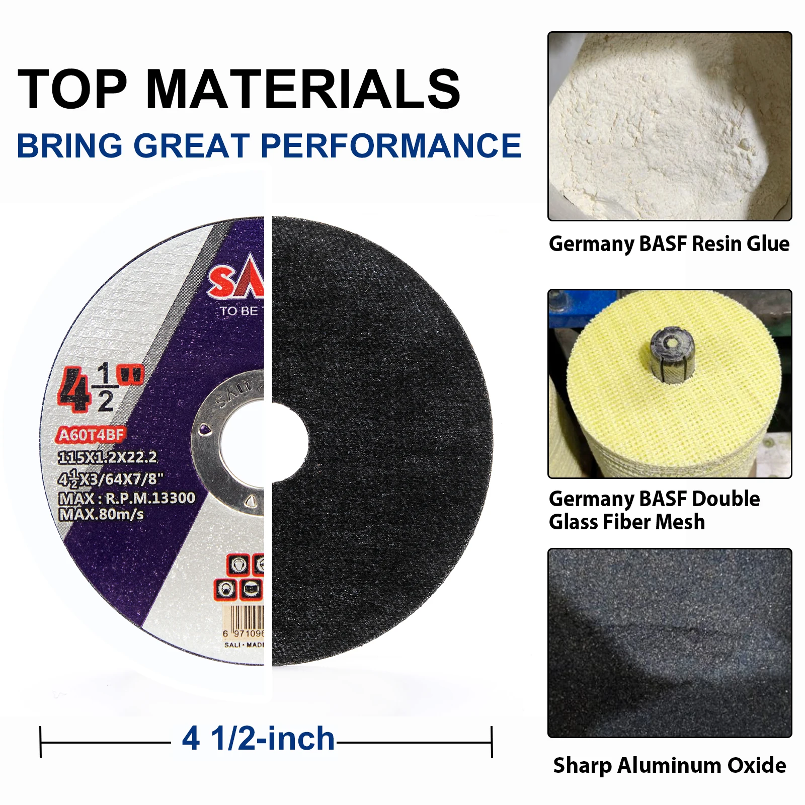 SALI 4.5 inch 115mm  abrasive tools cut off disk double net metal cutting disc for angle grinder