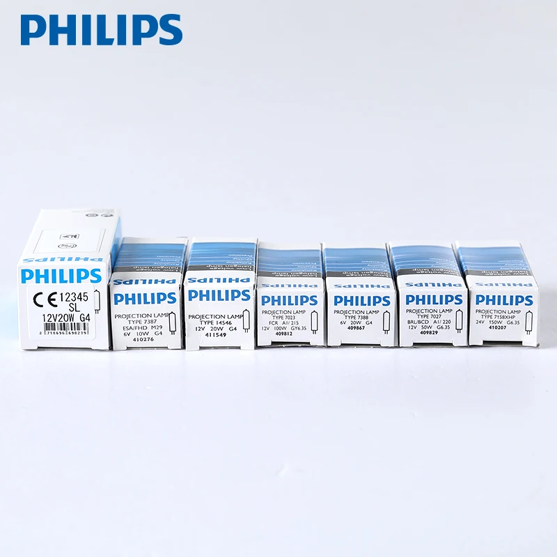  Лампа Philips 6 В 12 24 10 Вт 20 100 150 7388 7724 7387 7158 G4 лампочка для микроскопа инструмент