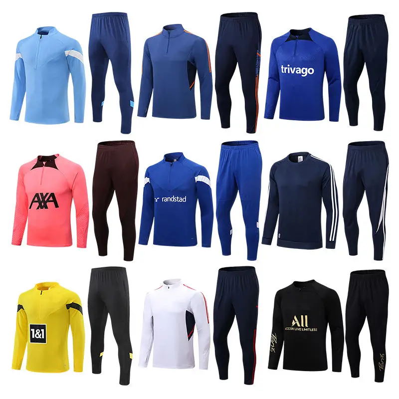 Wholesale sale Thai Quality Soccer Jersey Set Custom Soccer Tracksuits Comfortable Man Team Soccer Tracksuit Team Shirt