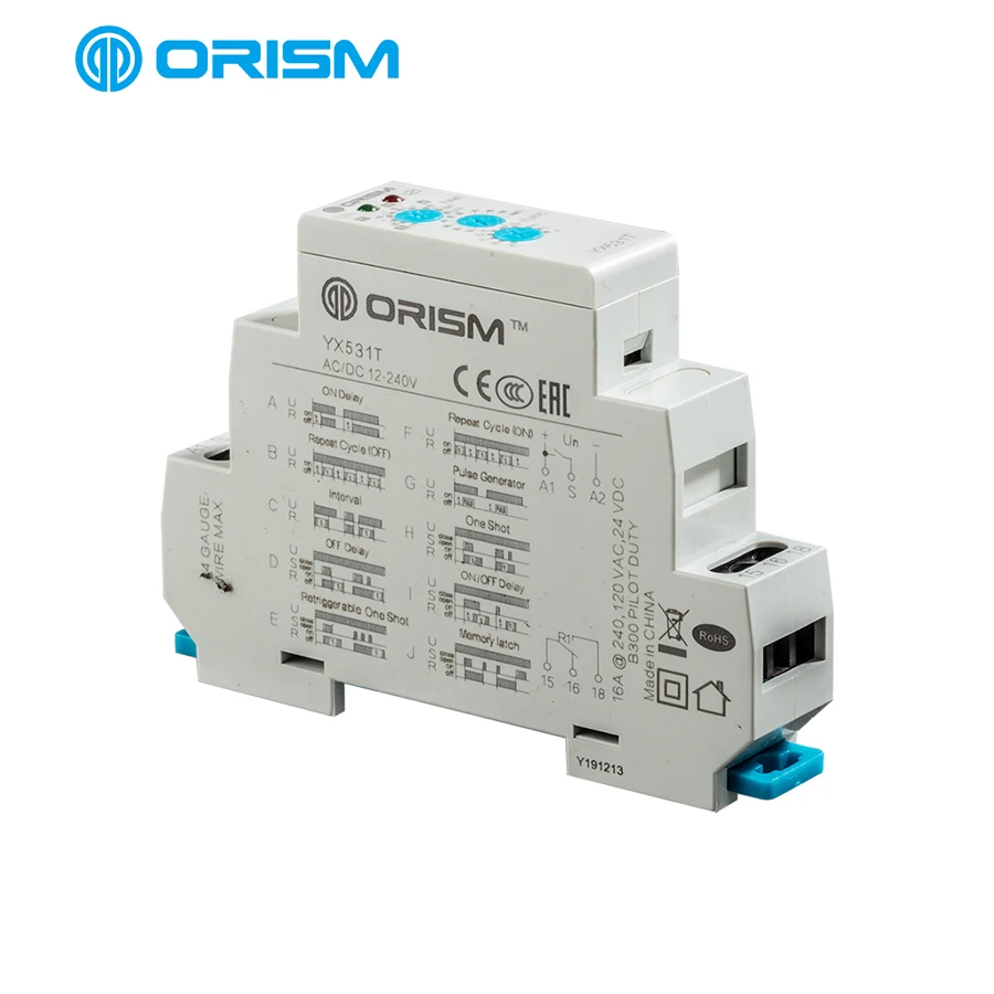 
Factory Direct YX531T AC/DC12-240V Time Relay Electronics SPDT Timer Time Delay Relay Function 