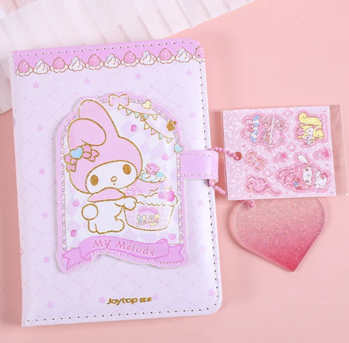 Ruunjoy Sanrioed Cartoon Mini Notepad Kawaii Melody Kuomi Cinnamon Notebook Portable Pocket Hand Book Stationery Students