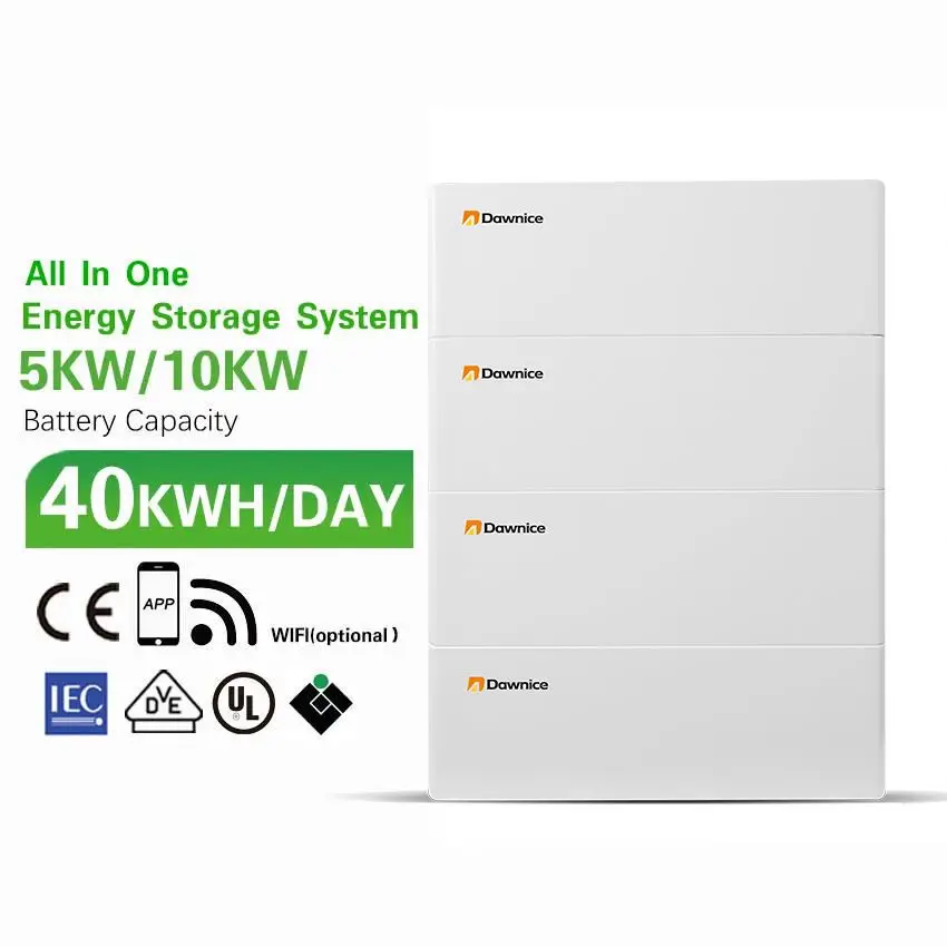 Dawnice 100Ah 200Ah 51.2V 48V LiFePO4 Lithium Battery Stackable Solar System LiFePO4 Energy Storage Battery