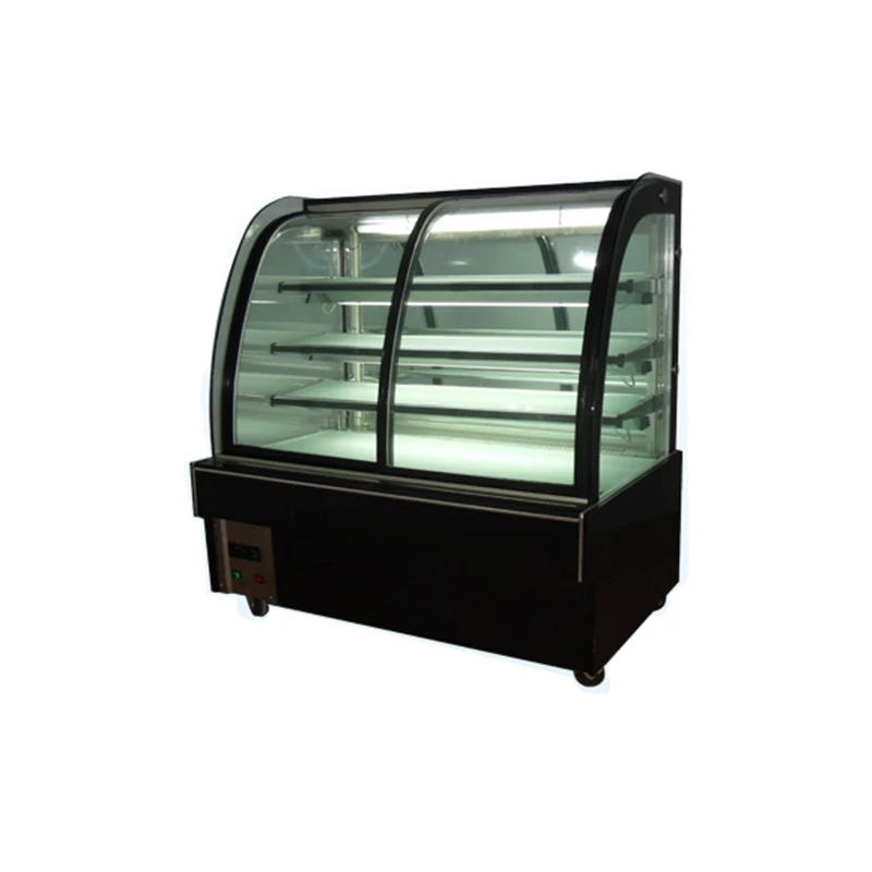 Лучшая Деллинг Холодильная витрина для тортов подставка выпечки счетчик чиллер морозильник с изогнутым стеклом