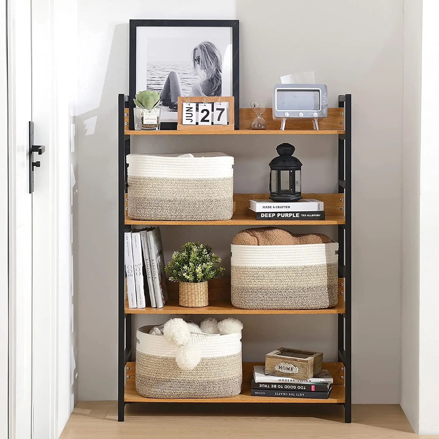 QJMAX Storage Basket Woven Baskets For Storage Cotton Rope Basket For toys