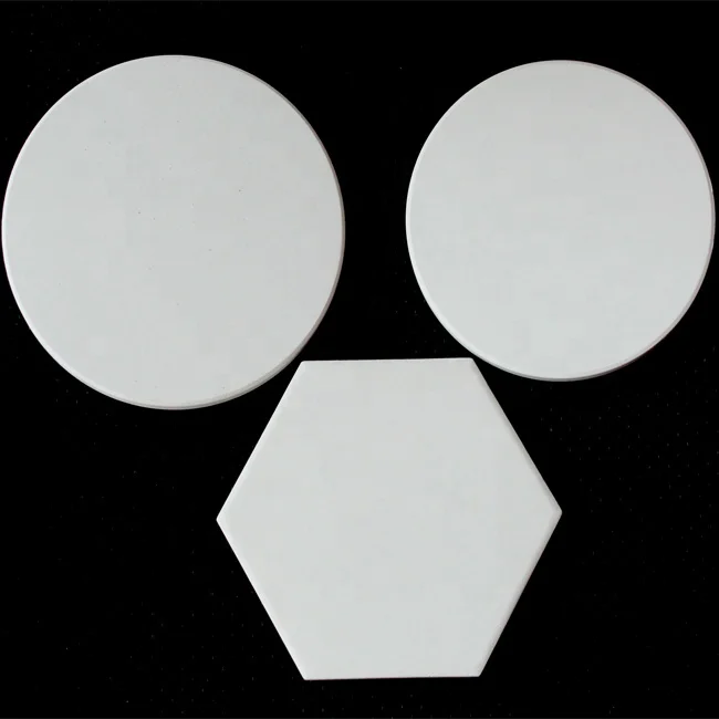Blank plain white absorbent ceramic tiles hexagon coasters marble coaster for drinks